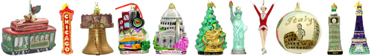 International Destination Christmas Ornaments International Destination Glass Christmas Ornaments