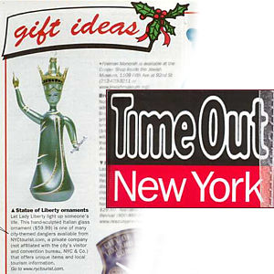 New York City Christmas Ornaments featured in Time Out New York Magazine