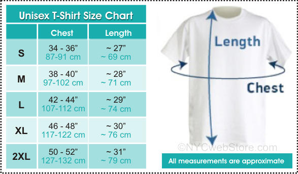 Unisex Shirt Size Chart